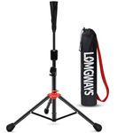 FDLS Baseball Batting tee for Adults and Youth Teens, Portable Tripod Stand Base Tee Easy Adjustable Height 27 to 46 inches for Hitting Training Practice, with Carrying Bag (Black and Red)