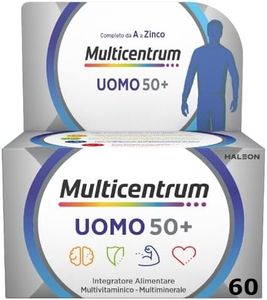 Multicentrum Uomo 50+ Integratore Alimentare Multivitaminico Completo, con Vitamina D3, Supporto Contro la Stanchezza per Uomini oltre 50 anni, 60 Compresse