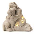 INLOMEM Dog Memorial Gift, Granite Sculpture, Hand-Sculpted Resin Pet Loss Sympathy Gift with LED Candle Holder, Home Decor for Pet Owners