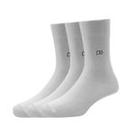 Peter England Mens Cotton Full Length Socks (Pack of 3) White