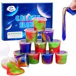 Galaxy Slime Kit 12 Pack, Fluffy Mini Slime Easter Party Favor for Kids Goodie Bag Stuffers, Smooth, Soft and Non Sticky, Stress & Anxiety Relief Colorful Slime Pack Toy for Girls Boys