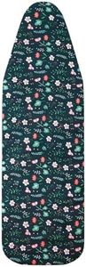 Pottwal Ironing Board Cover, 15x54 Inch Standard Ironing Board Cover, Elastic Edge, Hook and Loop Fastener Strap, Full Size Scorch Resistant Padding, Flowers