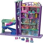 Polly Pocket Dolls and Playset, Mega Mall with 3 Micro Dolls, Toy Car and Accessories, 6 Floors and Elevator, Toys for Kids