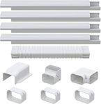 BJADE'S 4in 16.5ft PVC Line Set Cover Kit,Decorative Line Set Covers for Ductless Mini Split Air Conditioner Unit, Central AC and Heat Pump