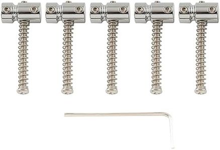 Musiclily Pro 17mm Steel Bass Bridge Saddles for 5-String Precision and Jazz Bass, Chrome (Set of 5)