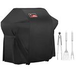 Kingkong Grill Cover 7106 Premium Heavy Duty Cover for Weber Spirit 200 and 300 Series Gas Grill, Weber Genesis Silver A/B Gas Grill Including Stainless Steel Meat Fork, Spatula and Tongs