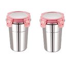 VishAl smart MAll Stainless Steel Leak Proof, Airtight, Dust Proof Glass Tumbler with Lid for Coffee, Tea, Beer, Milk, Lassi, Butter Milk Glass Set of 2 (400 ml)