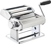 World of Flavours Pasta Maker, Manual Pasta Machine with 9 Adjustable Thickness, Italian Deluxe Double Cutter, Stainless Steel