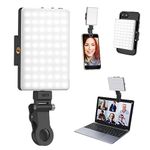 OLRPT Selfie Light, Phone Light with Front & Back Clip, 60 LED Portable Light with 3 Light Modes, 5000mAh Rechargeable Video Light for Phone, iPhone, IPad, Laptop, TikTok, Makeup, Live Stream, Vlog