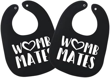 Womb Mates Twins Baby Bibs - 100% Soft Cotton, Unisex Twin Bib Set For Boys and Girls