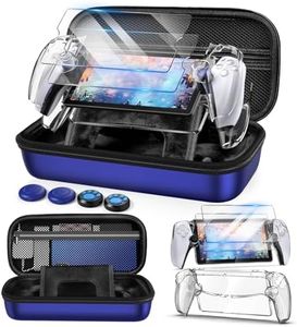 Auarte 12 in 1 Accessories Set for PlayStation Portal Remote Player, Hard Carrying Case for PS Portal with Clear Skin Case for PS5 Portal, 2 Screen Protector with 4 Thumb Grip, Indigo Blue