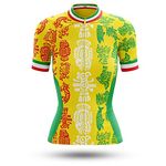 ZOLO GIFTS Women’s Cycling Jersey Mexico Orale Yellow and Green Red Short Sleeve Bike Shirt with Pocket, Multicoloured, Medium