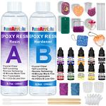 FansArriche Epoxy Resin Kit 500 ml, Resin Starter Kit, Resin Kits for Beginners, Epoxy Resin and Hardener with Key Chains Moulds for Sculpting Moulding & Casting, Art & Craft, Jewelry Making Kit