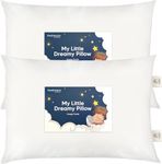 2-Pack Toddler Pillow - Soft Organic Cotton Toddler Pillows for Sleeping - Jumbo Pillow for Kids - Kids Pillows for Sleeping - Kids Pillow for Travel, School, Nap, Age 2 to 5 (Soft White)