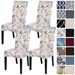 SearchI Dining Room Chair Covers Set of 4, Stretch Printed Parsons Chair Slipcovers Super Fit Spandex Removable Washable Kitchen Chair Protector Cover for Dining Room, Hotel, Ceremony (Ball Flower)