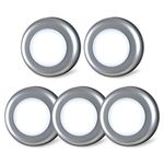 STAR-SPANGLED Tap Light Push Lights, Stick on LED Touch Puck Light AAA Battery Operated, Press Spot Lighting Indoor for Under Cupboard, Wardrobe, Cabinet, Kitchen (2.8inch, Silver, Cool White, 5 Pack)
