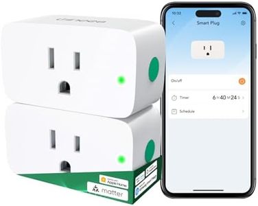 Winees Matter Smart Plug 2 Pack, Smart Outlet Work with Alexa, Apple Home, Google Home, SmartThings, 15A/1800W Max for Home Automation, APP Remote Control,Timer&Schedule, 2.4G Wi-Fi Only
