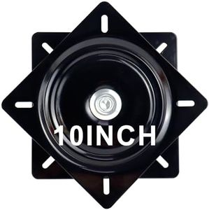 10 Inch Lazy Susans Turntable Bearings Swivel Zinc Plate, Black Square Lazy Susan Hardware, Heavy Duty Lazy Susan Replacement Parts for Table, Chair, Round Bar Stools