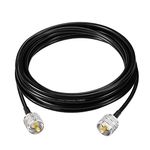 Superbat UHF Coaxial Cable 50ohm Extension Cable UHF PL259 Male to Male Coax Cable RG8X Low Loss RF Cable 20ft with PL259 Coax Connector for CB &Ham Radio,Antenna Analyzer,Dummy Load,SWR meter etc.