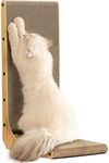 FUKUMARU Cat Scratcher, 68 CM L Shape Cat Scratch Pad Wall Mounted, Cat Scratching Cardboard with Ball Toy for Indoor Cats, Large Size