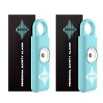 Personal Alarm NOYZIE Personal Safety Alarm TWIN PACK LOUD 125db Siren 200-Lumen Strobing LED Light - Self Defence Rope Alarm Keyring Keychain for Women, Men, Elderly, Dog Walkers (Blue x2)