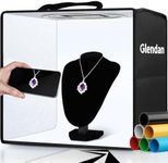 Glendan Portable Photo Studio Light Box,12"x12" Professional Dimmable Shooting Tent Kit with 112 LED Lights & 6 Backdrops for Jewelry and Small Items Product Photography