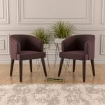 FURNITUREWALLET Dining Chairs Chair Set of 2 | Chairs with Cushions | Chair with Velvet Fabric | Dining Chairs with Cushion for Living Room, Drawing Room, Bedroom & Office