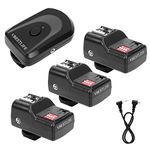 433MHZ 16 Channel Wireless Flash Trigger Set with 1 Transmitter 3 Receivers 1 Sync Wire Cable for altura photo wireless flash trigger nikon