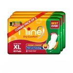 Niine Dry Comfort Ultra Thin XL Sanitary Pads for Women |120 Pads, Pack of 3| 282mm Long| Fast Absorption| Prevents Wetness & Leakage| Enjoy Leak-free Periods |With Fluid Lock Technology