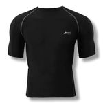 PROSHARX Men Compression Tights Half Sleeves Dry Fit Regular Fit T-Shirts For High Performance In Gym (Xxl, Black)