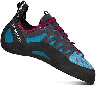 La Sportiva Womens Tarantulace Rock Climbing Shoes, Topaz/Red Plum, 8