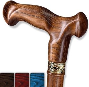 Asterom Walking Cane - Handmade, Ergonomic, Wooden Canes for Men & Women - Unique Wood Walking Sticks for Seniors (Caramel, 36 Inches)