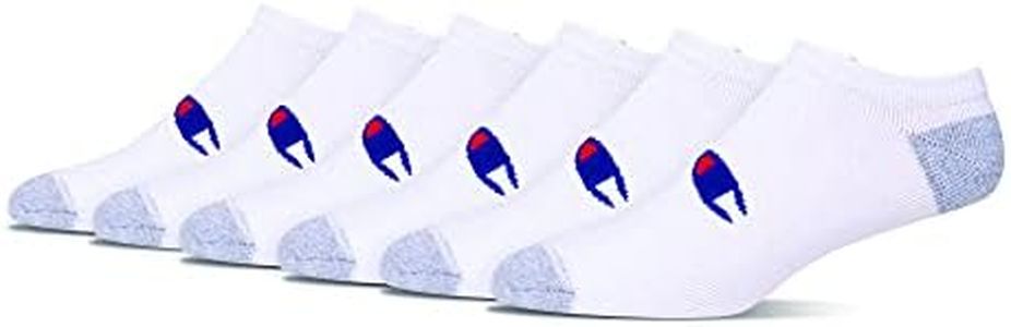 Champion Mens Socks, White, 6 US