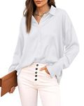 Jhsnjnr White Shirts Button Down Long Sleeve Tops Satin Silk Shirt Office Work Blouse for Women