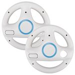 2x Steering Wheel Racing Wheel For Nintendo Wii - White