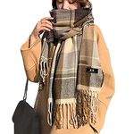 Scarf for Women - Winter Tartan Scarf Long Scarves Plaid Warm Shawl Wraps Blanket Scarf for Ladies Tassel Shawl Long Stole