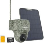 Reolink 4K/8MP 4G LTE Solar Security Camera Outdoor Wireless, 360° PTZ Wildlife Camera with Night Vision(No Glow), Animal Recognition, No WiFi Security Camera+SIM Card Slot, Go Ranger PT+Solar Panel