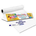 Clingers Dry Erase Kids Cling-rite Rolls, Portable Whiteboard, 50' ft roll, Sheet Size 20x30" for Kids Drawing and Planning, School, Arts and Crafts with 20 White Sheets and Bonus Dry Erase Marker