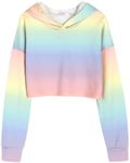 Arshiner Girls Crop Tops Tie Dye Hoodies Kids Long Sleeve Pullover Cropped Sweatshirt Girls Tie Dye Sweatshirt Crop Tops For Girls 8-10