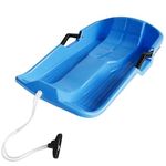 Heavy Duty Snow Sledge Kids Toboggan with Rope & Side Brakes - 4 Colours (Blue)