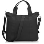 DOB SECHS Tote Bag Nylon Casual Shoulder Bag Crossbody Messenger Bag Handbags for Women School Work Sport Travel (Black-L)