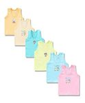 S4D SHOP 4 DREAMS Baby Vest White Baniyan Cotton Inner wear Vest for Baby Boy & Baby Girls Toddler Vest Pack of 6 (0 Months-3 Months, Light Vest)