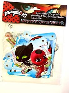 Amscan - Festone per feste di compleanno, motivo: coccinella "Miraculous", ideale come decorazione per una festa a tema o per un compleanno dei bambini, di Amscan