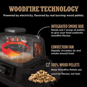 Ninja Woodfire Electric Grill, Red – Outdoor BBQ & Smoker