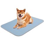 Summer Dog Cooling Mat Washable Ice Silk Self Cool Pad for Small Medium Large Dogs and Cats, Pet Sleeping Pad for Crate, Bed, Indoor & Outdoor Floor, Car Seats (Blue, 27x22in)