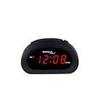 ZAPALA Expert LED Digital Alarm Clock, Desk Bedside Clock with Snooze Function, Battery Backup and Mains Powered (Black)