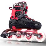 Inline Skates for Kids Adjustable Fun Illuminating Skates Girls Boys Ages 8-12 Patines para Niños Niñas Outdoor