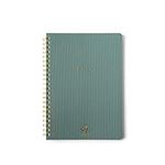 DesignWorks Ink A4 - 8.25" x 11.625" Juniper Green Textured Paper Notebook Journal with Gold Accents, Lined Pages, and Durable Spiral Binding for Work, Writing, Journaling