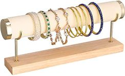 Aqerimit Bracelet Display Holder Bangle Storage Single Tier T-bar Stand Towers for Jewelry Wrist Watch Organization, White