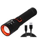 DotCom LED Flashlight, Bright 2000 Lumens Tactical Flashlights High Lumens with 5 Modes, Waterproof Zoomable Flash Light for Outdoor, for Emergency Student Dorm Camping Essentials Camper Gear